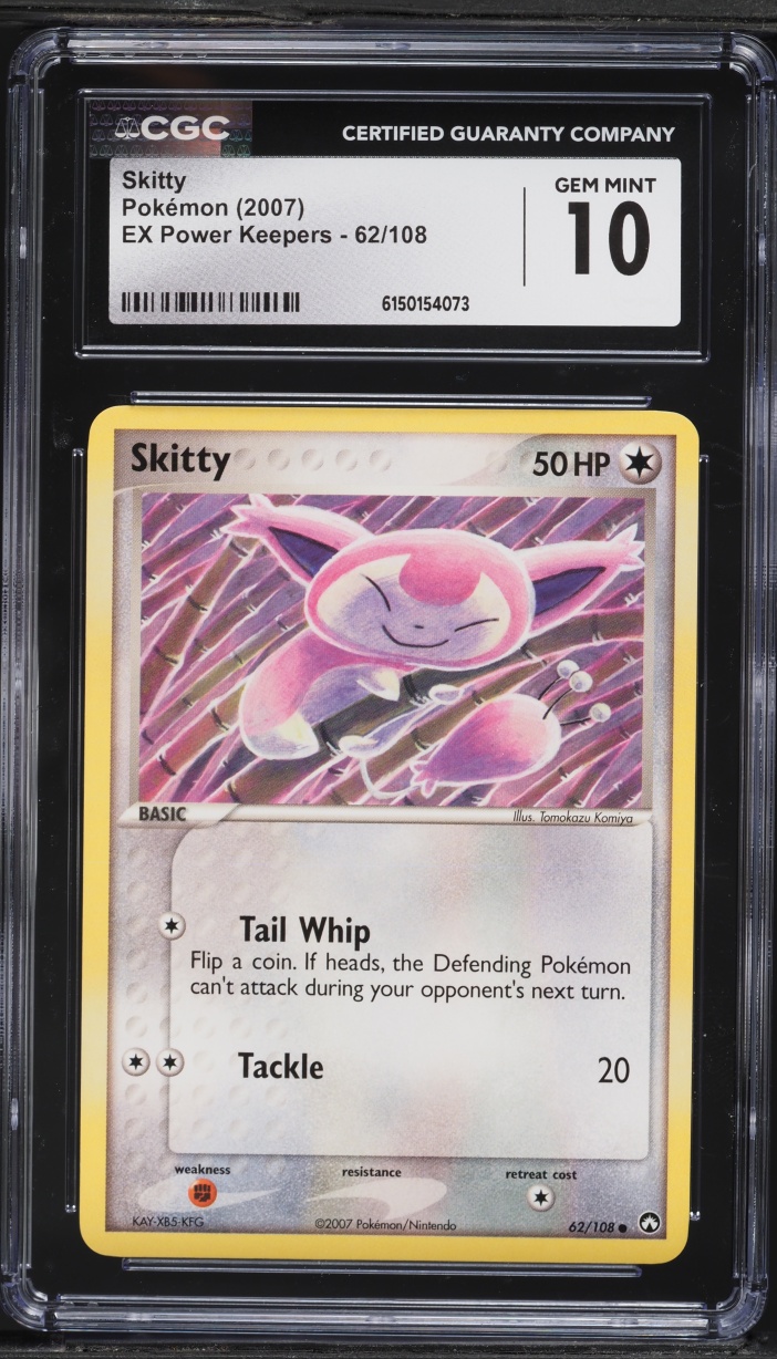 2007 Pokemon EX Power Keepers Skitty #62 CGC 10 GEM MINT