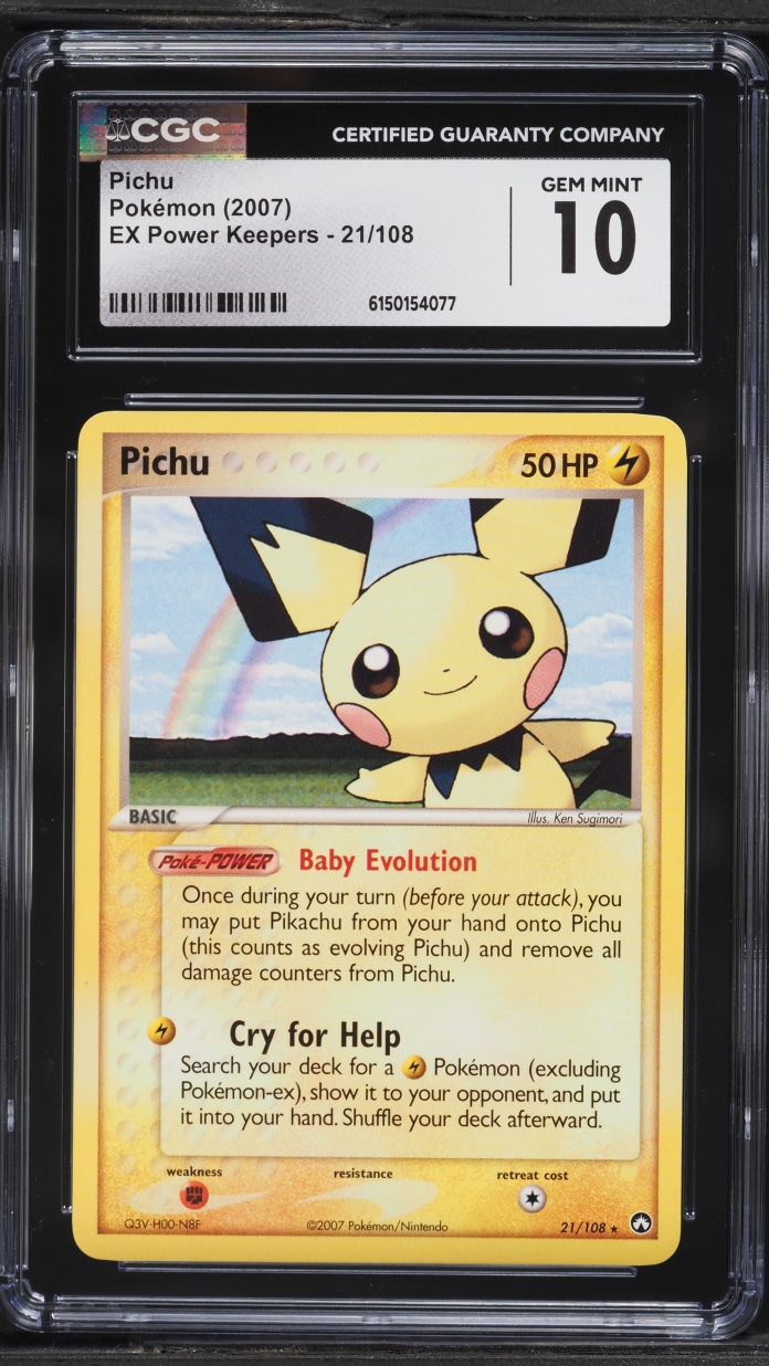 2007 Pokemon EX Power Keepers Pichu #21 CGC 10 GEM MINT