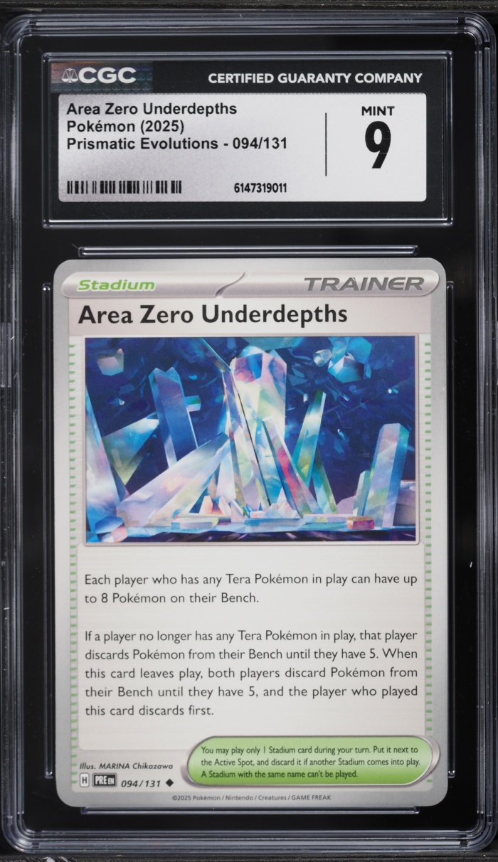 2025 Pokemon Scarlet & Violet Prismatic Evolutions Holo Area Zero Underdepths #094 CGC 9 MINT