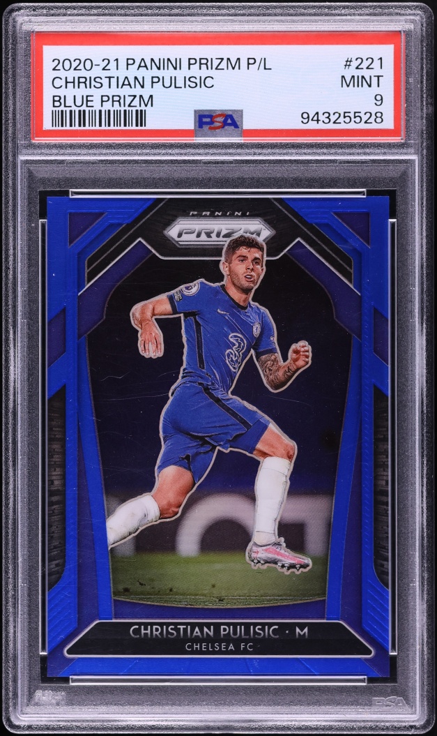 2020 Panini Prizm Premier League Blue Christian Pulisic /199 #221 PSA 9 MINT