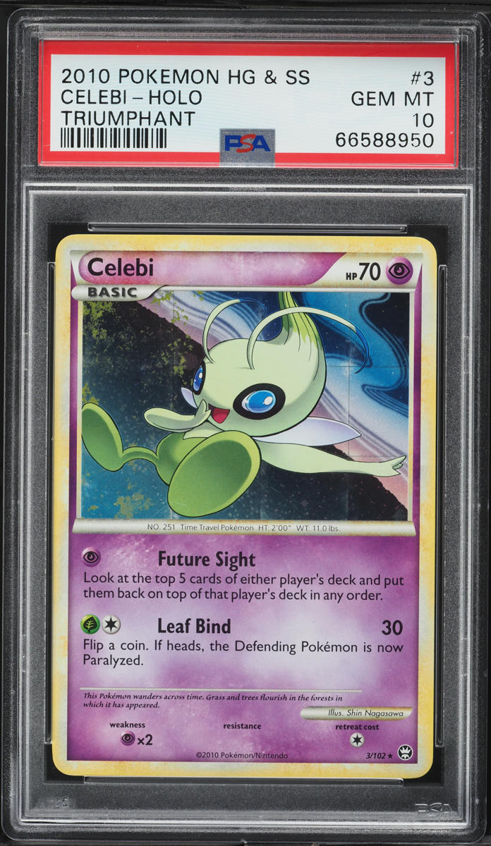 2010 Pokemon HeartGold & SoulSilver Triumphant Holo Celebi #3 PSA 10 GEM MINT