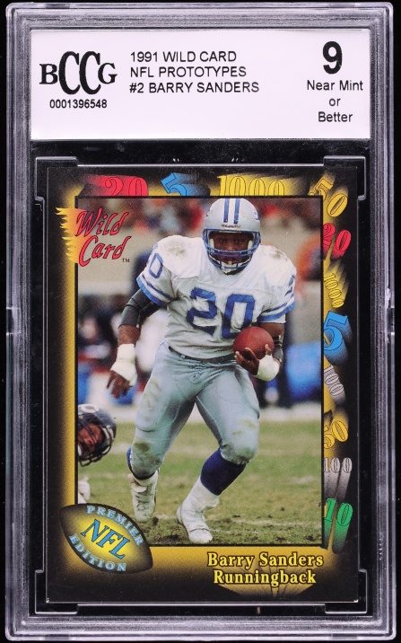1991 Wild Card NFL Prototype Barry Sanders #2 BCCG 9