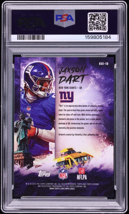 2025 Topps Chrome Kaiju Jaxson Dart ROOKIE #KAI-10 PSA 10 GEM MINT
