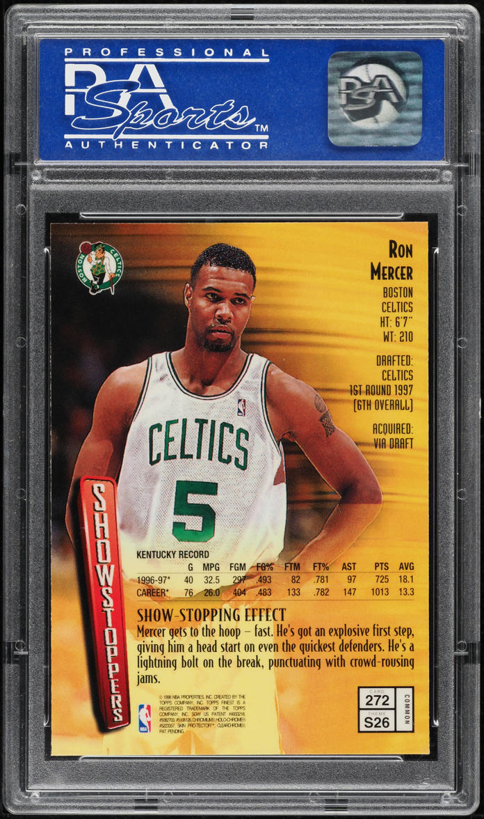 1997 Finest Basketball w/ Coating Ron Mercer ROOKIE #272 PSA 10 GEM MINT