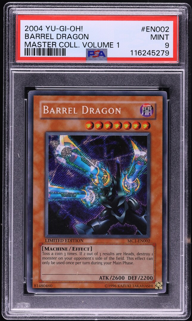 2004 Yu-Gi-Oh! Master Collection Volume 1 Barrel Dragon #MC1-EN002 PSA 9 MINT