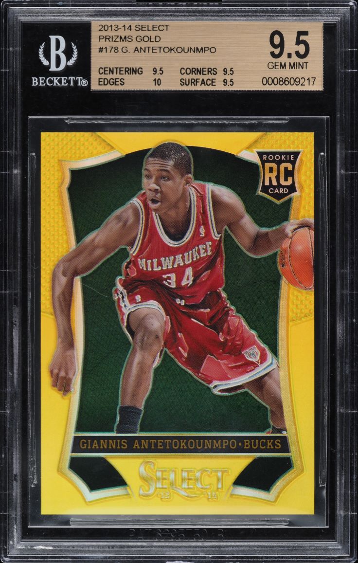 2013 Select Gold Prizm Giannis Antetokounmpo ROOKIE 1/10 #178 BGS 9.5 GEM MINT