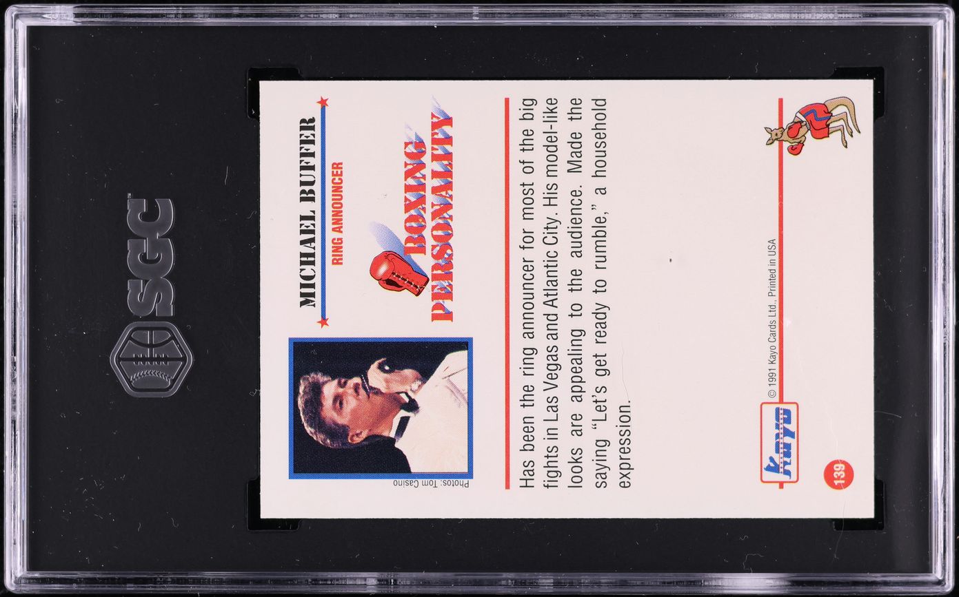 1991 Kayo Boxing Michael Buffer #139 SGC 8 NM-MT