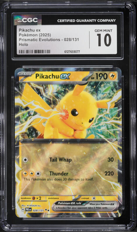 2025 Pokemon Japanese Mega Dream Ex Holo Pikachu ex #44 CGC 10