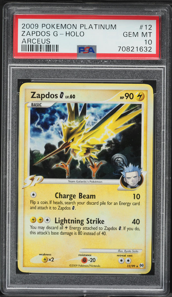 2009 Pokemon Platinum Arceus Holo Zapdos G #12 PSA 10 GEM MINT