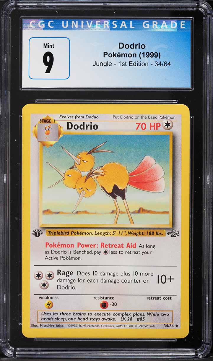 1999 Pokemon Jungle 1st Edition Dodrio #34 CGC 9 MINT