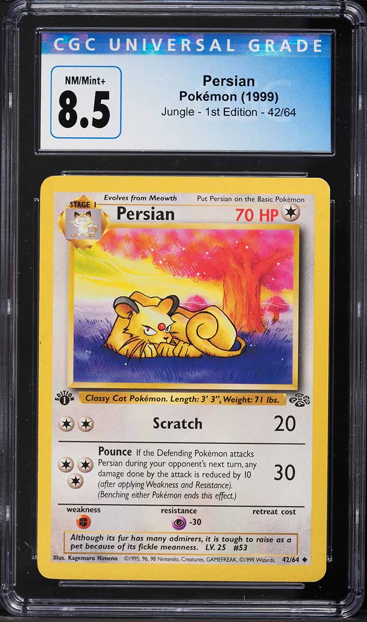1999 Pokemon Jungle 1st Edition Persian #42 CGC 8.5 NM-MT+