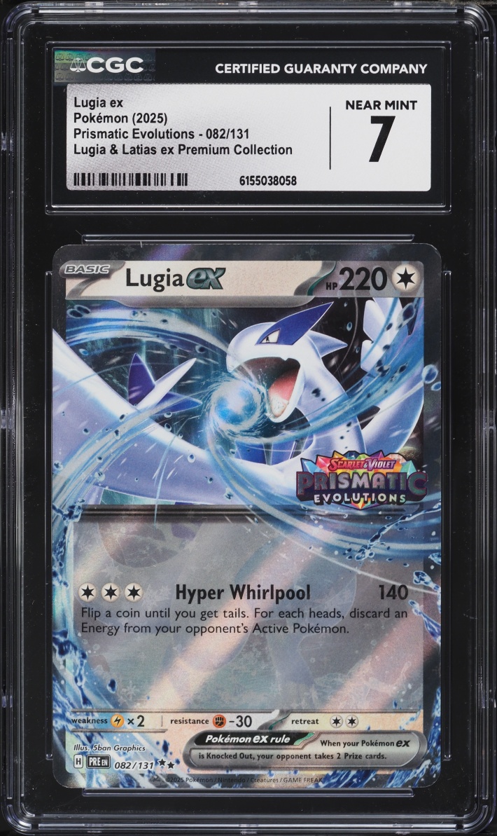 2025 Pokemon Scarlet & Violet Prismatic Evolutions Latias Ex Premium Holo Lugia Ex #82 CGC 7
