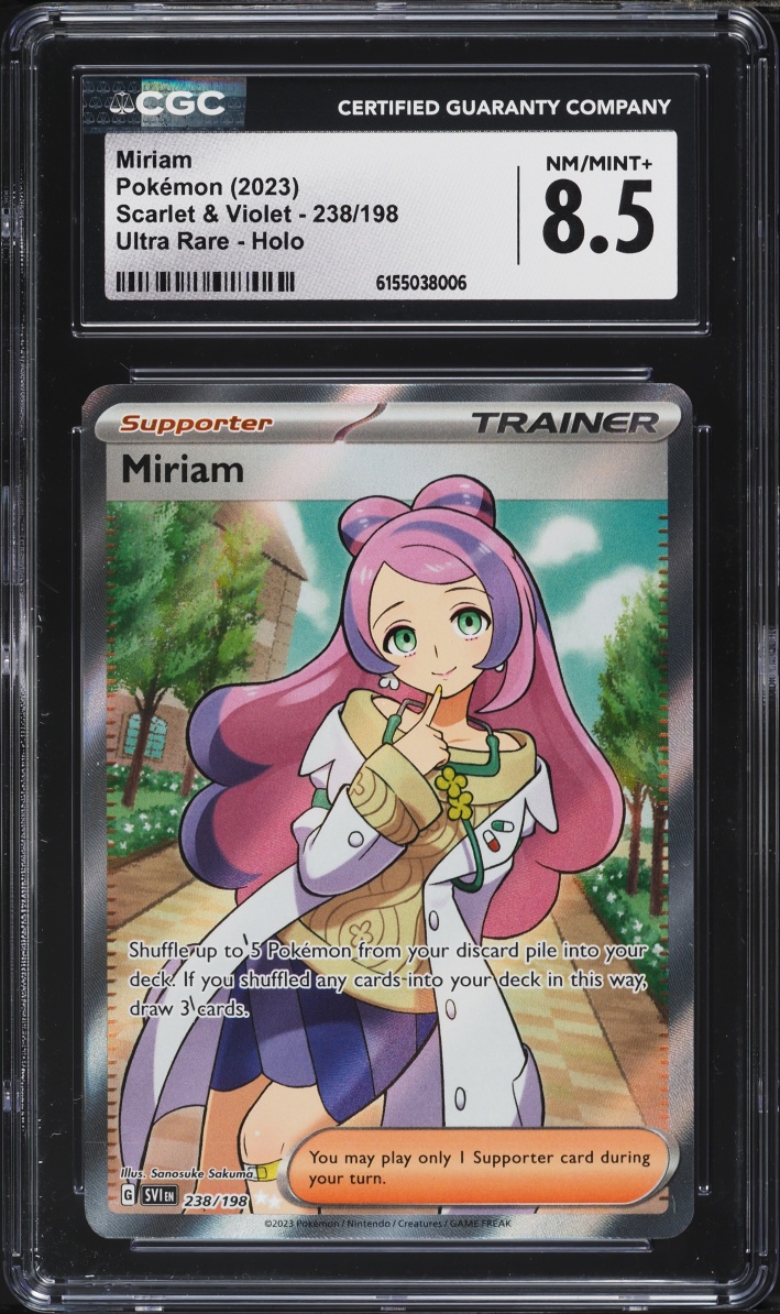 2023 Pokemon Scarlet & Violet Full Art Miriam #238 CGC 8.5 NM-MT+