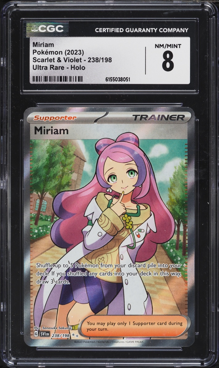 2023 Pokemon Scarlet & Violet Full Art Miriam #238 CGC 8 NM-MT