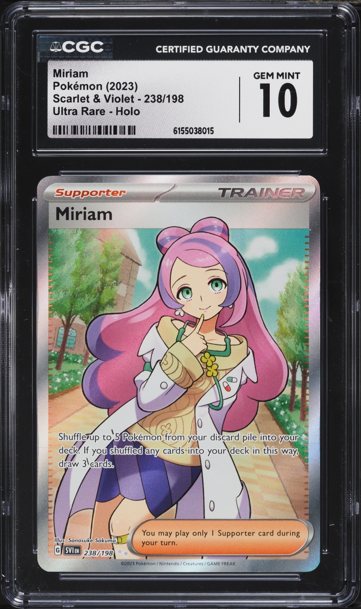 2023 Pokemon Scarlet & Violet Full Art Miriam #238 CGC 10 GEM MINT