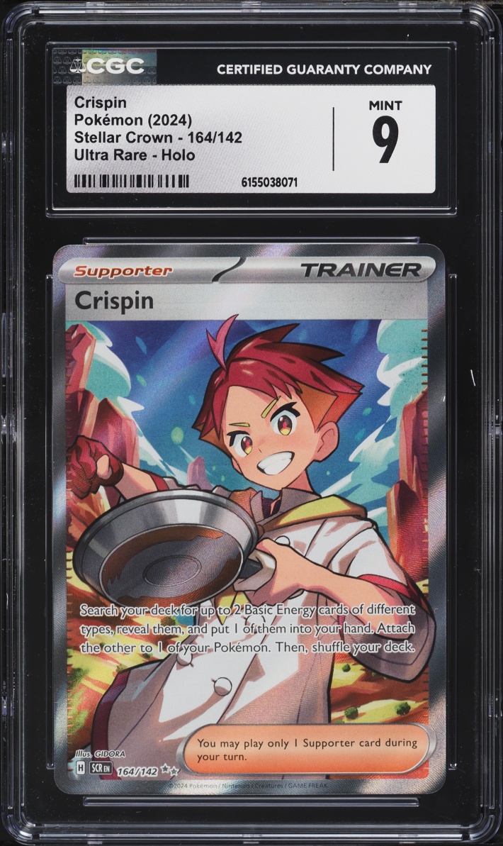 2024 Pokemon Scarlet & Violet Stellar Crown Full Art Crispin #164 CGC 9 MINT