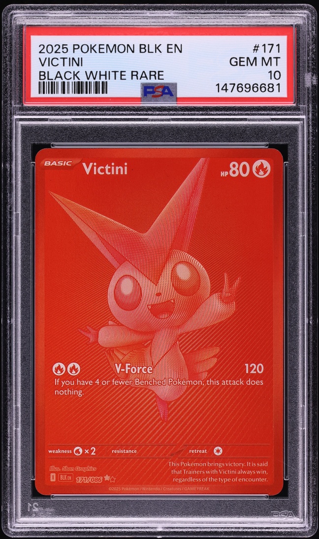 2025 Pokemon Scarlet & Violet Black Bolt BWR Victini #171 PSA 10 GEM MINT