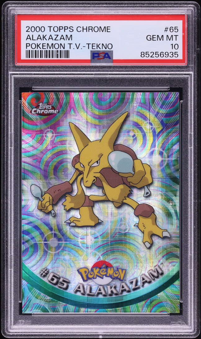 2000 Topps Chrome Pokemon T.V. Tekno Alakazam #65 PSA 10 GEM MINT