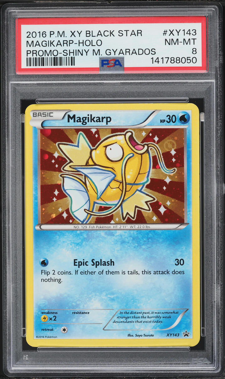 2016 Pokemon XY Black Star Promo Holo Shiny Magikarp #XY143 PSA 8 NM-MT