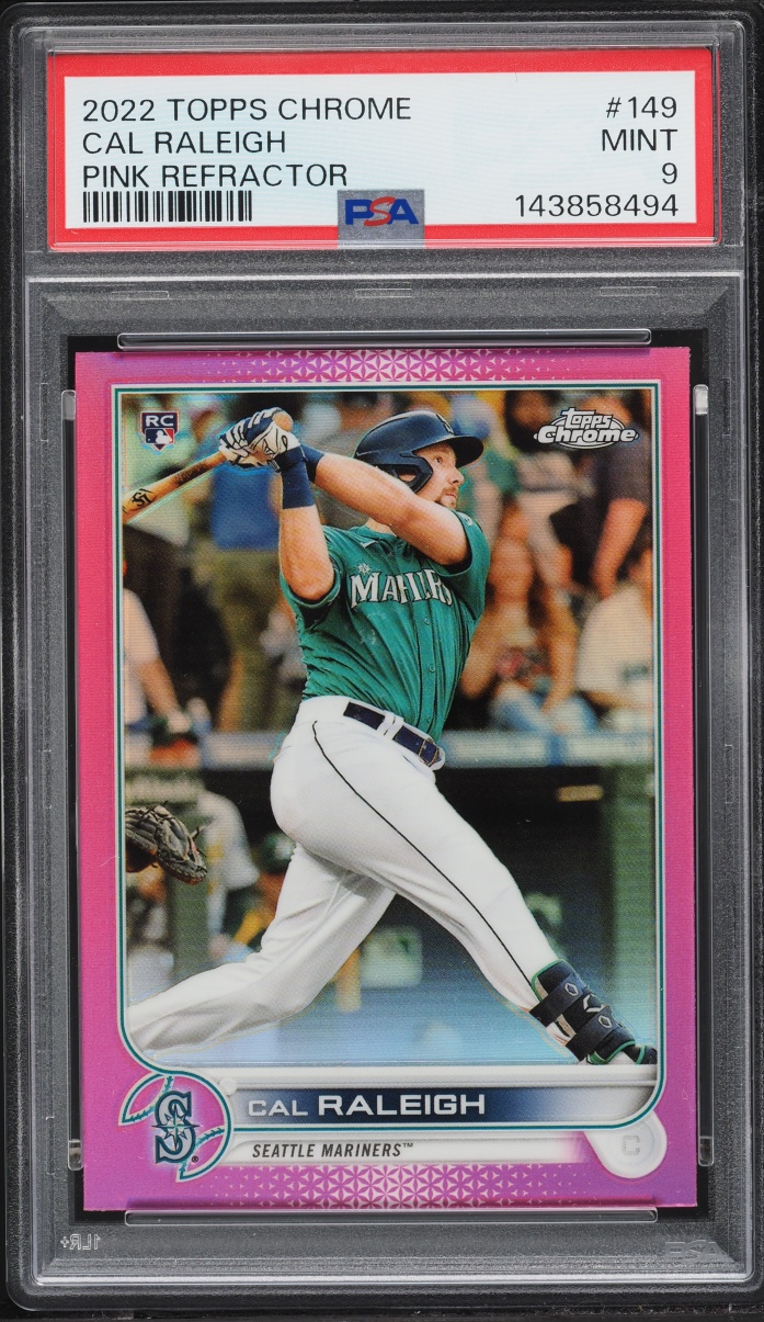 2022 Topps Chrome Pink Refractor Cal Raleigh ROOKIE #149 PSA 9 MINT