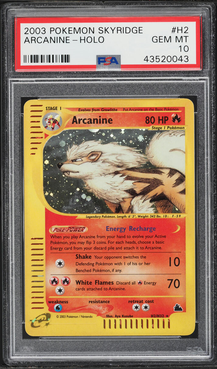 2003 Pokemon Skyridge Holo Arcanine #H2 PSA 10 GEM MINT