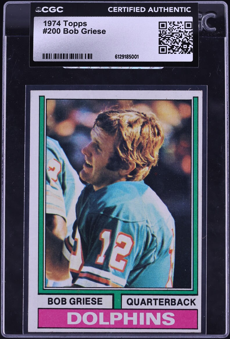 1974 Topps Football Bob Griese #200 CGC AUTH