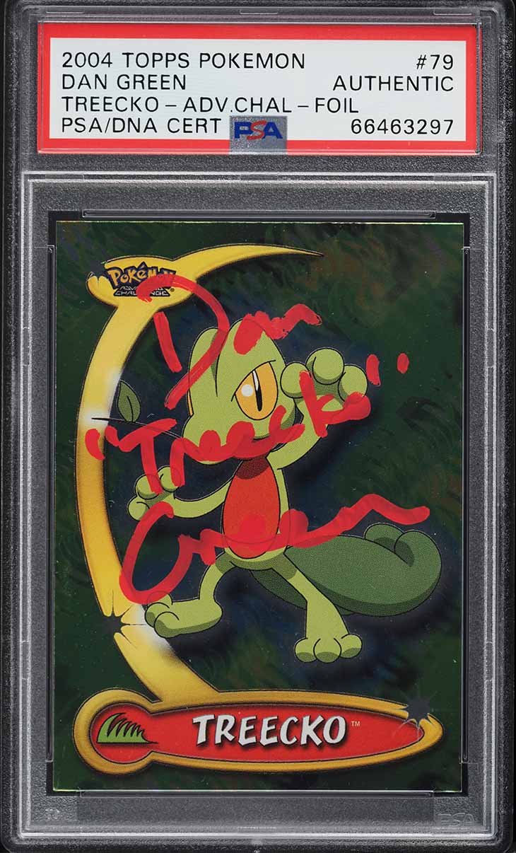 2004 Topps Pokemon Advanced Challenge Foil Treecko Dan Green AUTO PSA/DNA AUTH