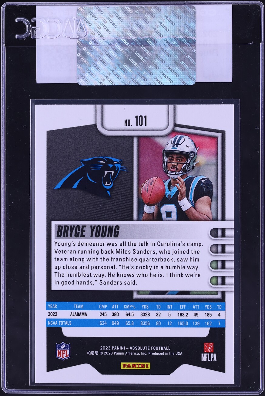 2023 Absolute Football Blue Bryce Young ROOKIE #101 CGC AUTH