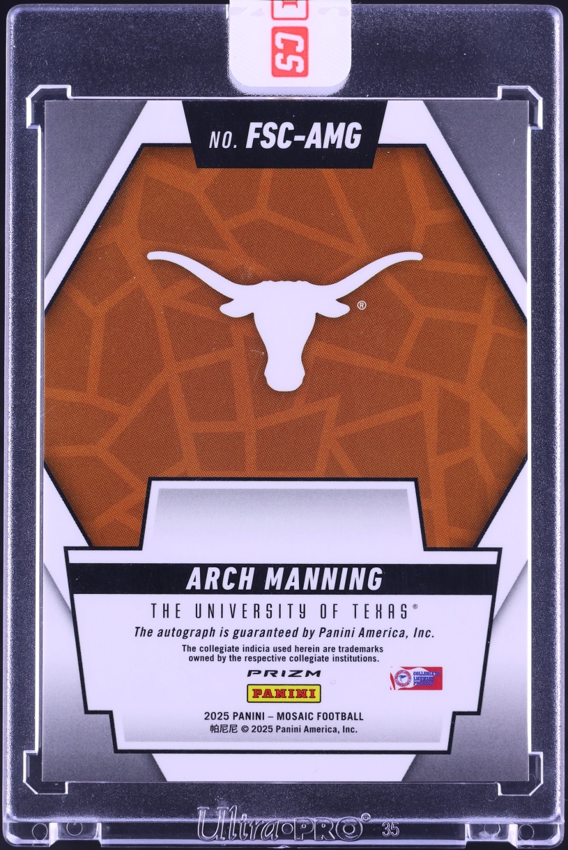 2025 Panini Mosaic NIL Future Scripts Prizm Arch Manning ROOKIE AUTO #FSC-AMG