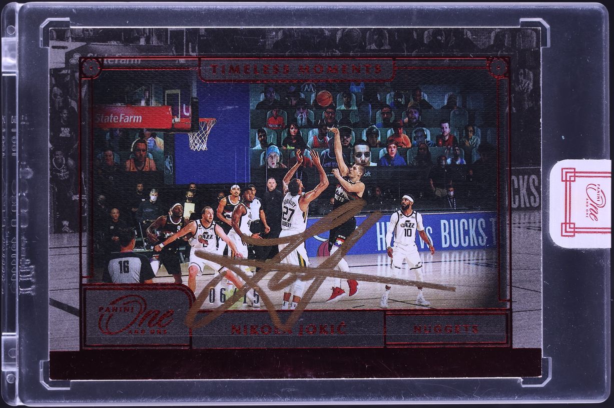 2020 Panini One And One Timeless Moments Red Nikola Jokic AUTO /15 #TML-NJL