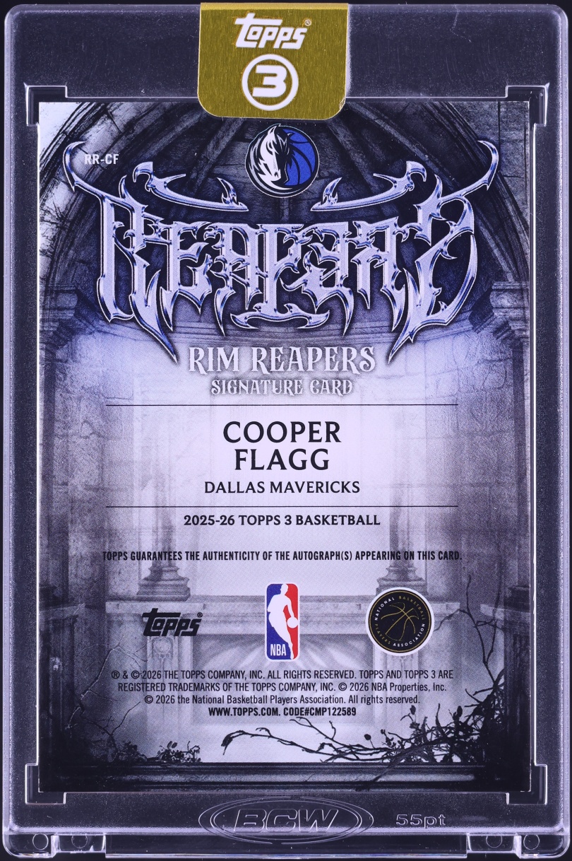 2025 Topps Three Rim Reapers Signatures Cooper Flag ROOKIE AUTO /10 #RR-CF