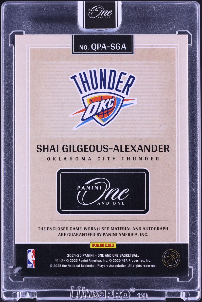 2024 Panini One And One Quad Green Shai Gilgeous-Alexander PATCH AUTO /5 #QPA-SGA