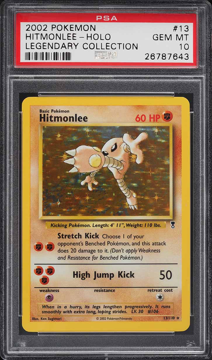 2002 Pokemon Legendary Collection Holo Hitmonlee #13 PSA 10 GEM MINT