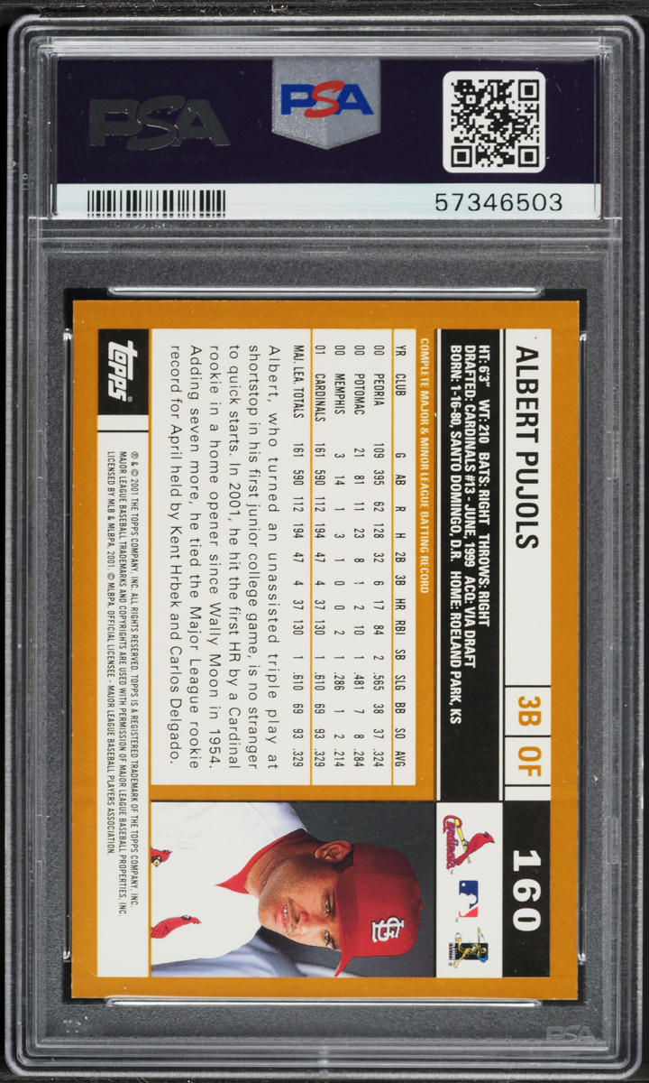 2002 Topps Albert Pujols #160 PSA 10 GEM MINT