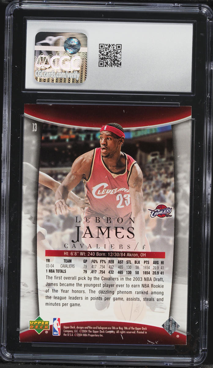 2004 Upper Deck Trilogy LeBron James #13 CGC 7 NRMT