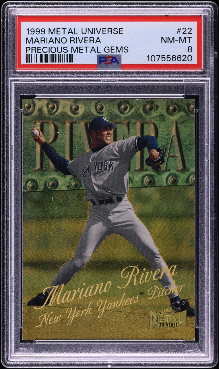 1999 Metal Universe Precious Metal Gems PMG Mariano Rivera /50 #22 PSA 8 NM-MT