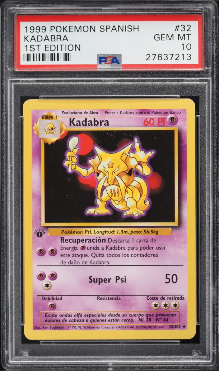 1999 Pokemon Spanish Base Set 1st Edition Kadabra #32 PSA 10 GEM MINT