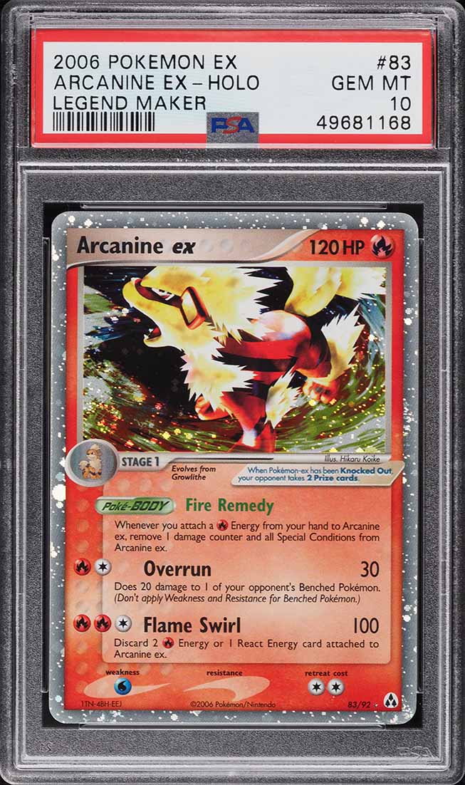 2006 Pokemon EX Legend Maker Holo Arcanine EX #83 PSA 10 GEM MINT