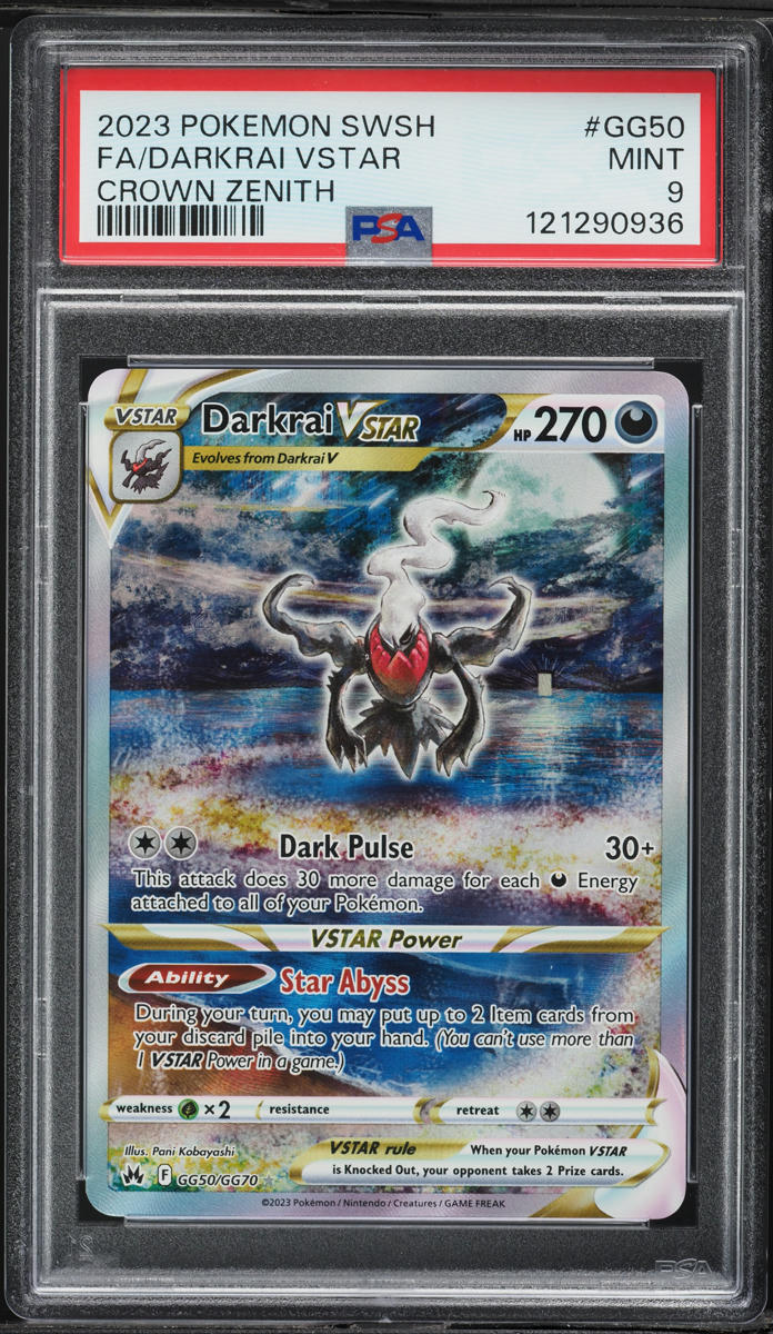 2023 Pokemon Sword & Shield Crown Zenith Full Art Darkrai VSTAR #GG50 PSA 9 MINT