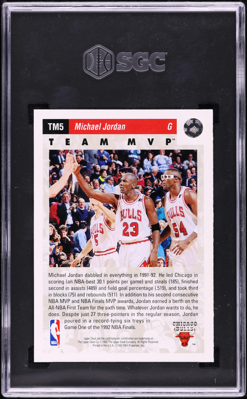 1992 Upper Deck Team MVP Michael Jordan #TM5 SGC MINT on