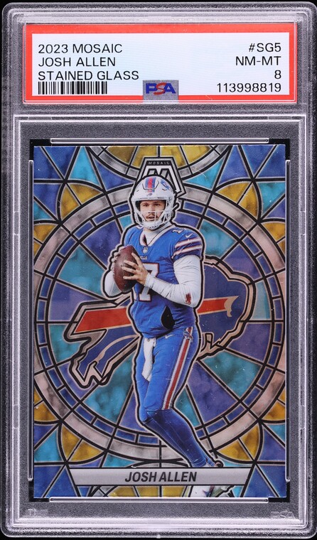 2023 Panini Mosaic Stained Glass Josh Allen #SG-5 PSA 8 NM-MT