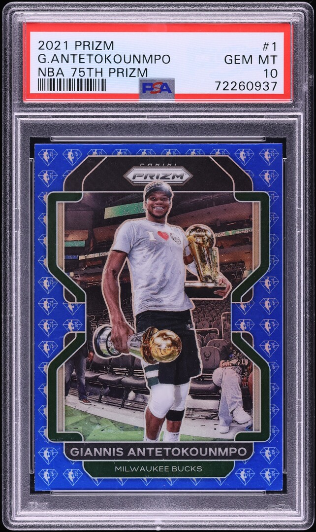 2021 Panini Prizm NBA 75th Giannis Antetokounmpo #1 PSA 10 GEM MINT