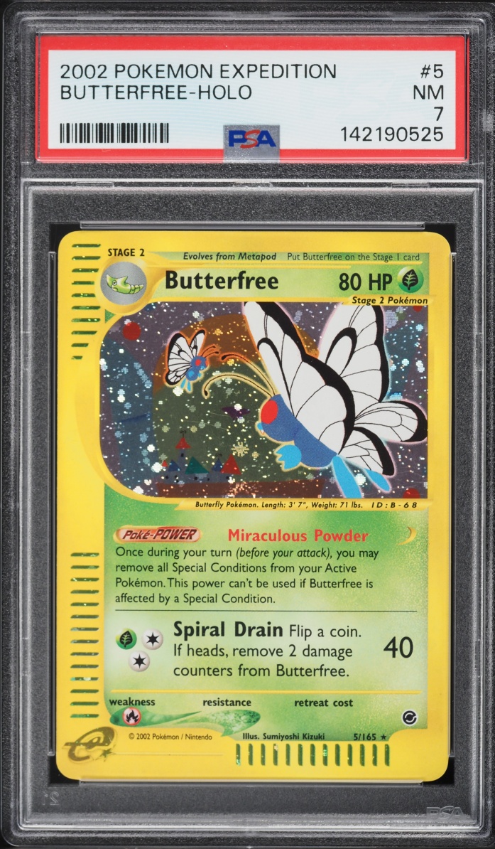 2002 Pokemon Expedition Holo Butterfree #5 PSA 7 NRMT