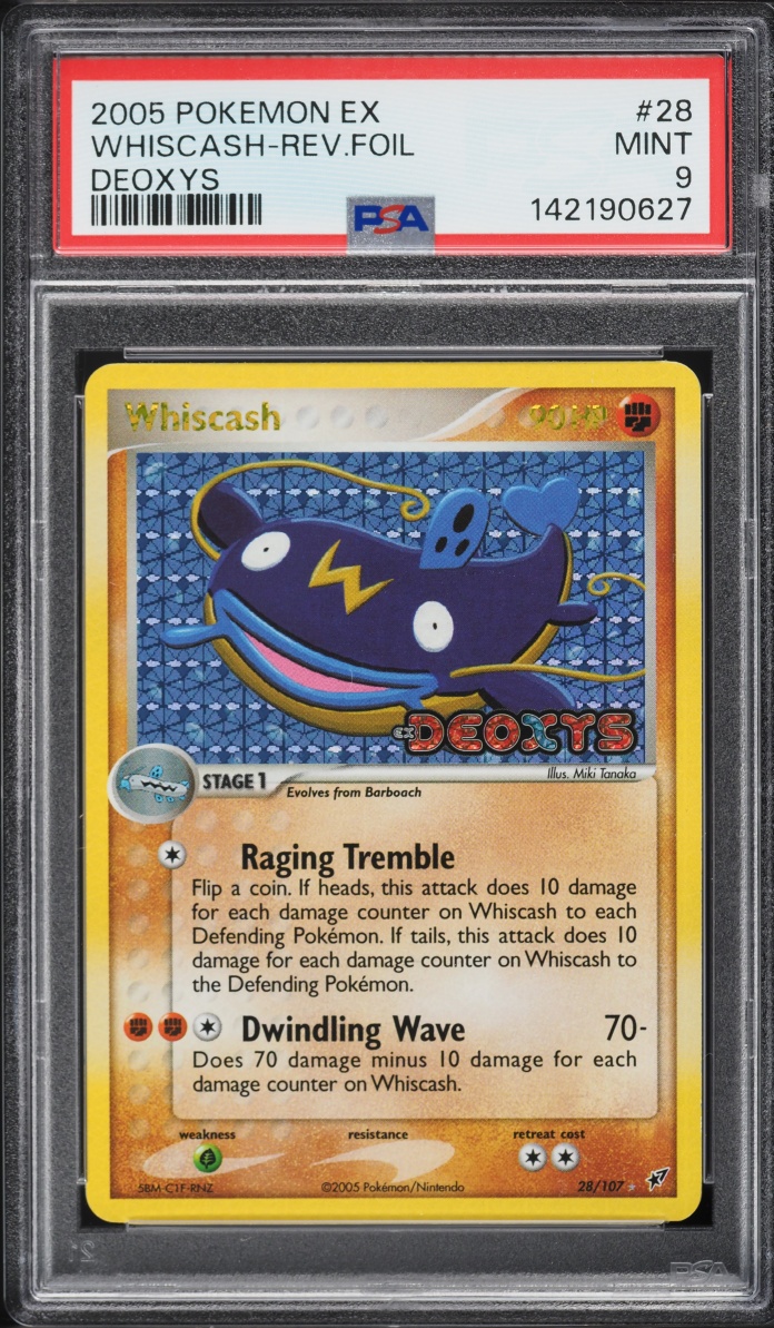2005 Pokemon EX Deoxys Reverse Holo Whiscash #28 PSA 9 MINT