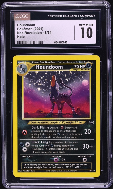 2001 Pokemon Neo Revelation Holo Houndoom #8 CGC 10 GEM MINT