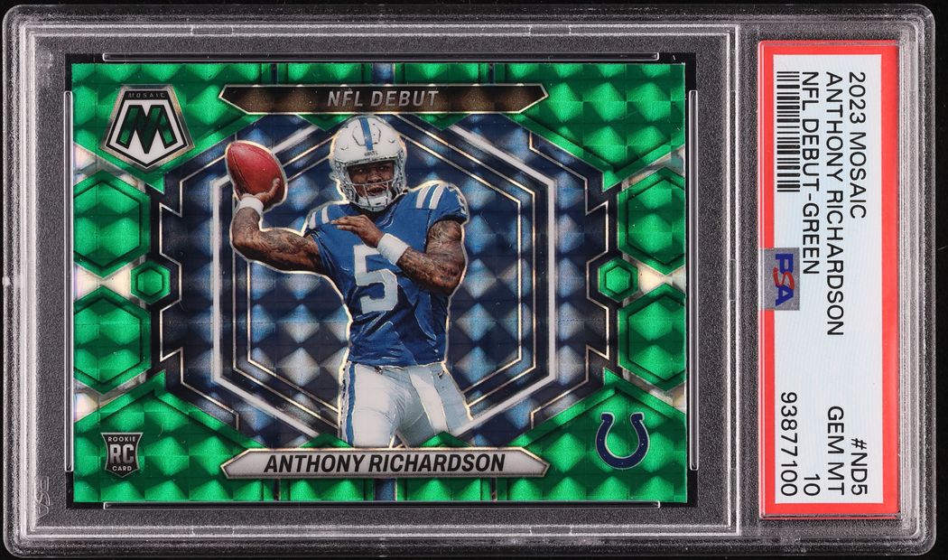 2023 Panini Mosaic NFL Debut Green Anthony Richardson ROOKIE #ND-5 PSA 10 GEM