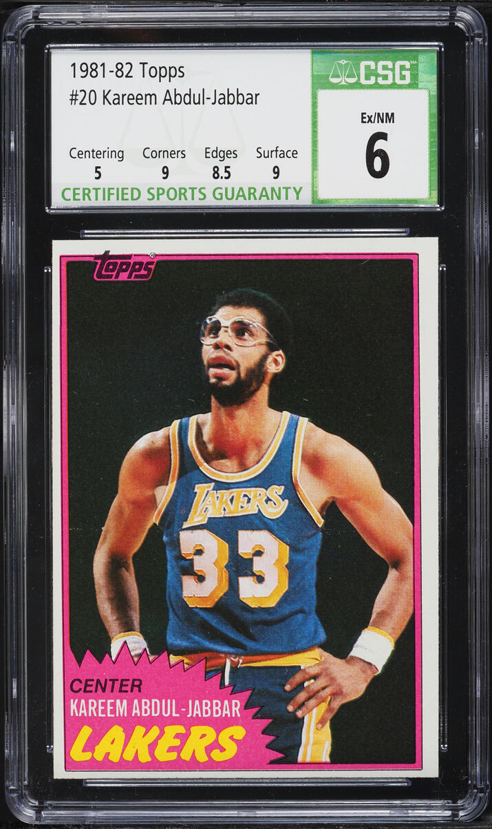 1981 Topps Basketball Kareem Abdul-Jabbar #20 CSG 6 EXMT