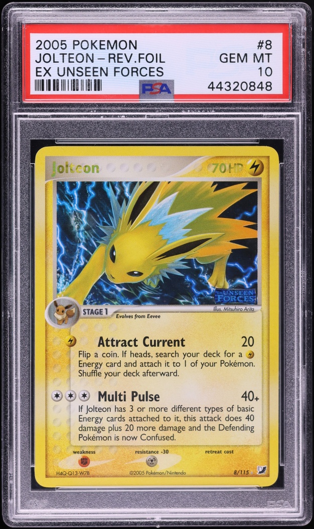 2005 Pokemon EX Unseen Forces Reverse Holo Jolteon #8 PSA 10 GEM MINT