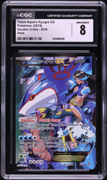 2015 Pokemon XY Double Crisis Full Art Team Aqua's Kyogre EX #6 CGC 8 NM-MT