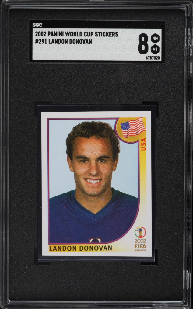 2002 Panini World Cup Stickers Landon Donovan ROOKIE #291 SGC 8 NM-MT